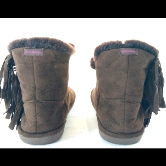 Steven Madden Fringyy Boots Size 6 Dark Brown - Picture 6 of 7